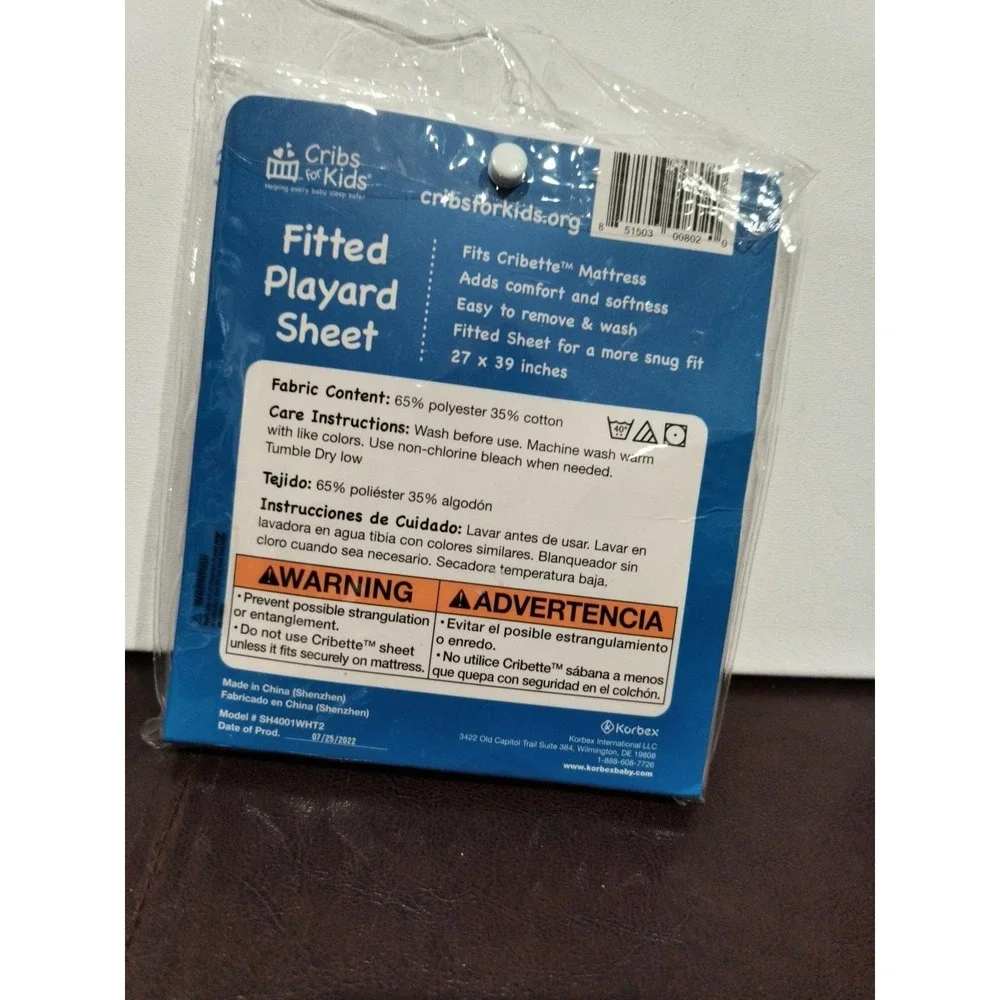 Cribs for Kids - Fitted Playard Sheet - fits 27